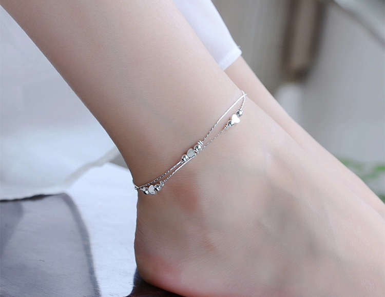 Hoang dã 2018 mới vòng chân nữ 925 sterling bạc chuông đơn giản retro Hàn Quốc phiên bản của sen bộ phận của bạn gái sinh viên mắt cá chân chuỗi