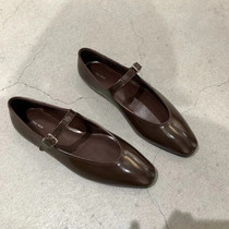 Niche The*Row full leather Mary Jane shoes soft leather soft bottom comfortable womens shoes French retro flat shoes women