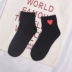 Hàn Quốc ulzzang mảnh lớn thêu tình yêu Harajuku rắn màu nữ ống vớ thể thao ngọt ngào vớ vớ cotton tất  Vớ bông