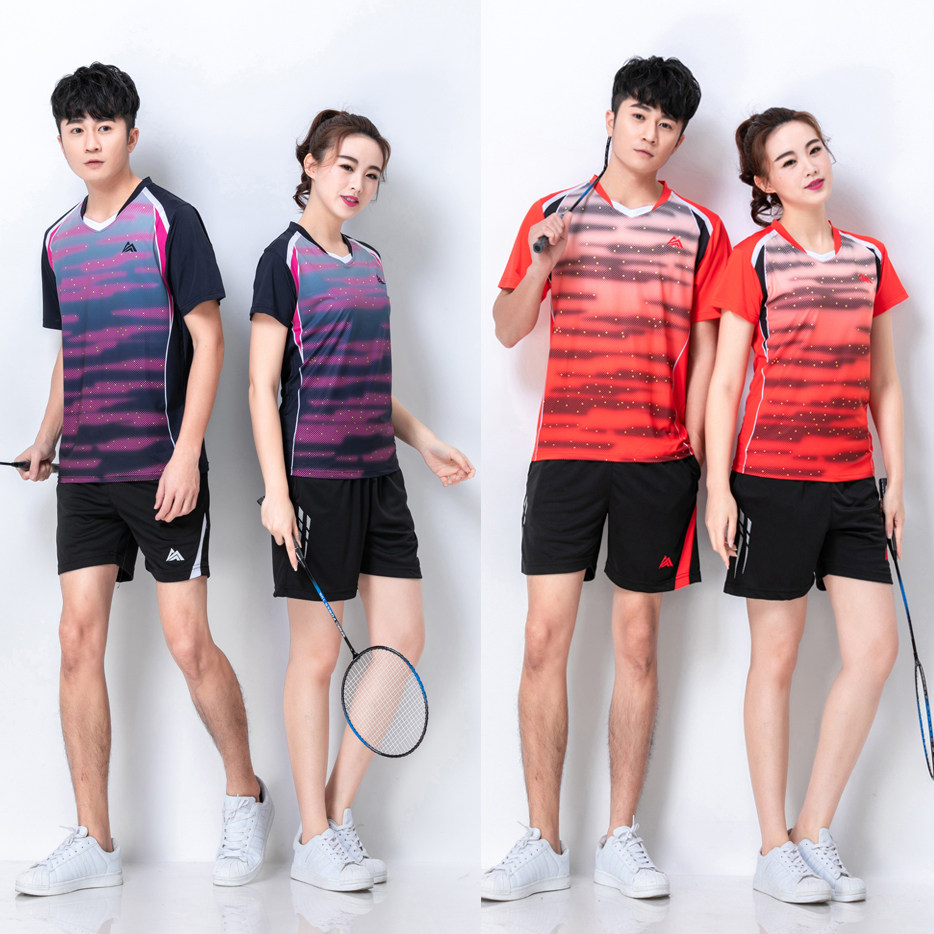 Sports gas volleyball suit suit Men's and women's short-sleeved shorts shuttlecock game training suit Quick-drying tennis volleyball team uniform