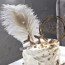 Cake Decoration Pendulum Pieces Pearl Feather Peacock Wool Humply Hair Birthday Baking Dress Plugin Meritocracy