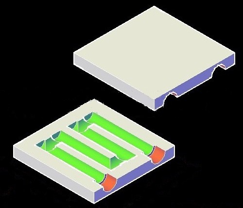 Đầu làm mát bằng nước Tấm làm mát bằng nước 40 * 40, CPU làm mát bằng chất lỏng hấp thụ nhiệt, tản nhiệt vây bán dẫn, đồng làm mát bằng nước - Tự làm khuôn nướng khuôn bánh kẹp tàn ong bằng điện
