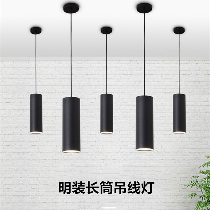 led bar table lamp surface mounted hanging wire long downlight COB spotlight restaurant hairdressing shop front desk cash register cylindrical chandelier