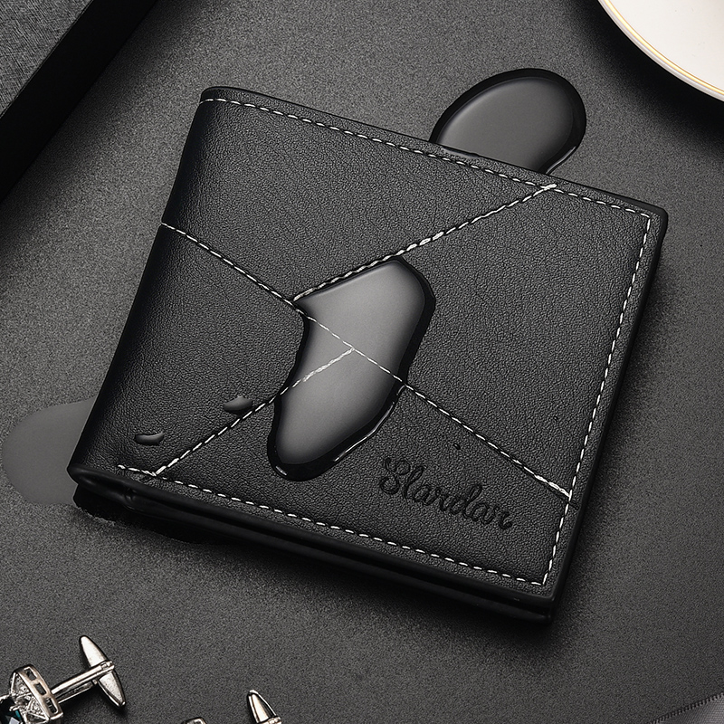 slardar men's wallet short youth horizontal student ultra-thin simple wallet 2021 new stitching wallet