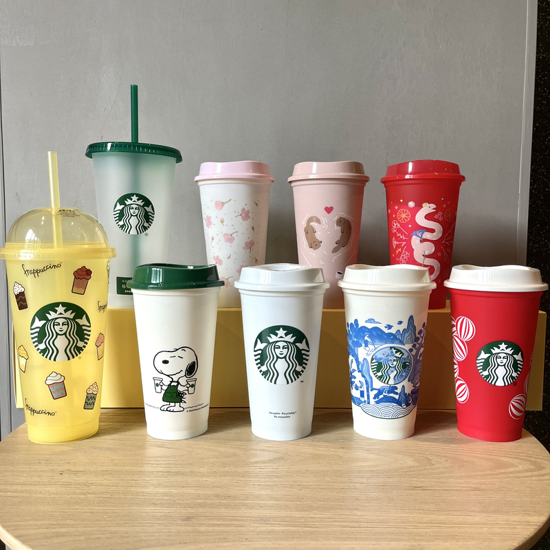 Starbucks 25Th Anniversary New Product Regular Anniversary Christmas Edition Sakura Portable Coffee Plastic Eco-Friendly Drinking Cup