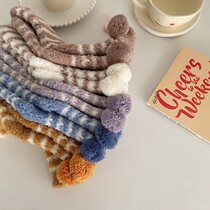 Coral velvet socks women winter plus velvet thickened warm sleep socks winter cute plush home sleeping floor socks