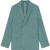 ICICLE mens 2024 spring and summer new linen plain cloth slanted suit jacket