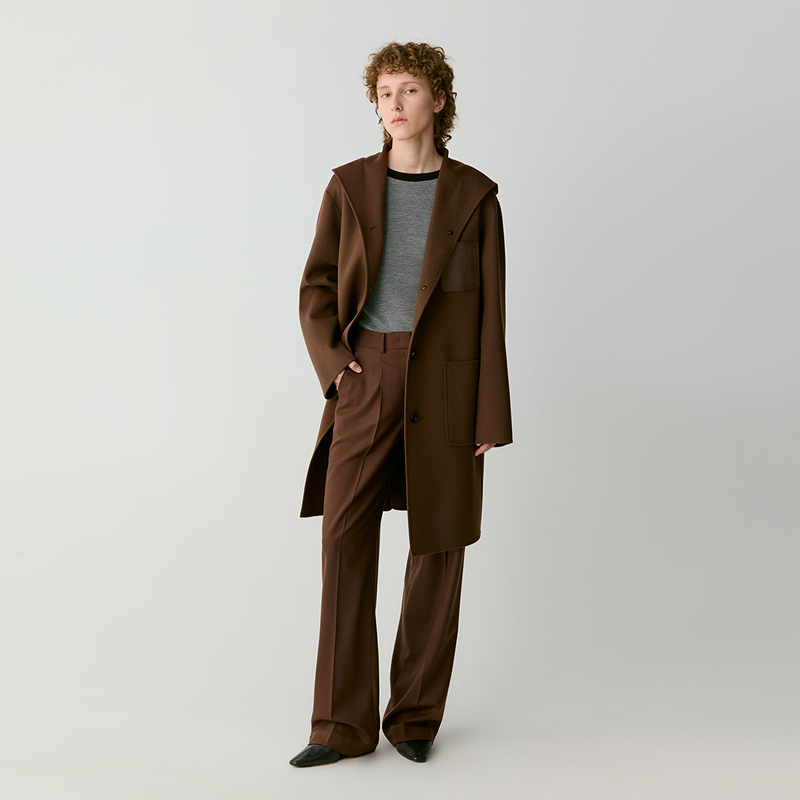 [AIR COAT] ICICLE Zhihe Damen Winter Wolle doppelseitiger Woll mantel knielange