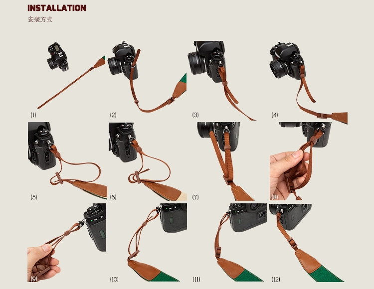 cam-in chính hãng da handmade dây đeo máy ảnh da Sony Canon Nikon SLR máy ảnh dây đeo cs181 - Phụ kiện máy ảnh DSLR / đơn