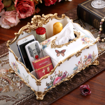 American multi-function tissue box living room paper pumping coffee table pumping carton remote control storage creative home household European style