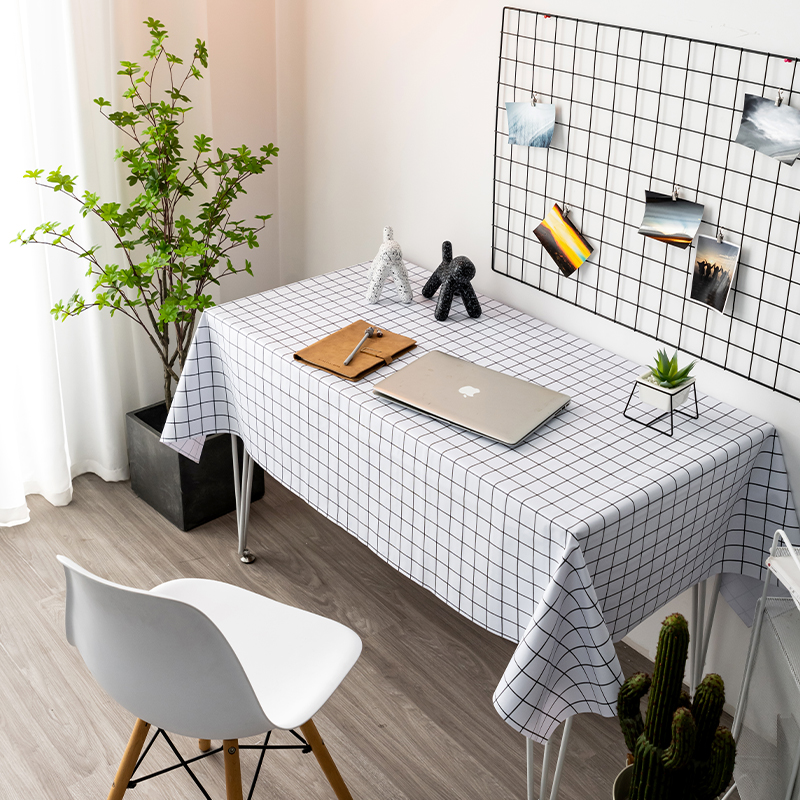 Waterproof Anti-Oil Wash-Free Anti-Burn Table Cloth Plastic Students Ins Dormitory Dorm Room Net Red Plaid Pvc Computer Desk Cushion-Taobao