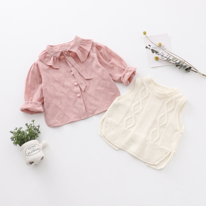 Áo sơ mi bé gái phù hợp với áo len mùa xuân cho bé - Áo sơ mi shop trẻ em