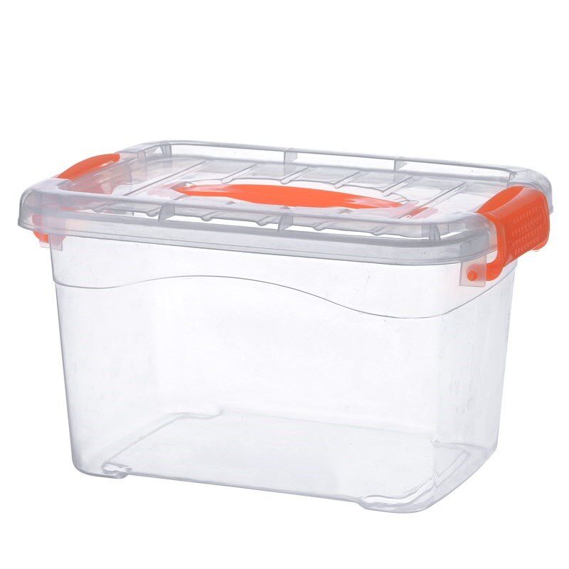 Small portable storage box plastic transparent with lid thickened food grade box household storage box toolbox