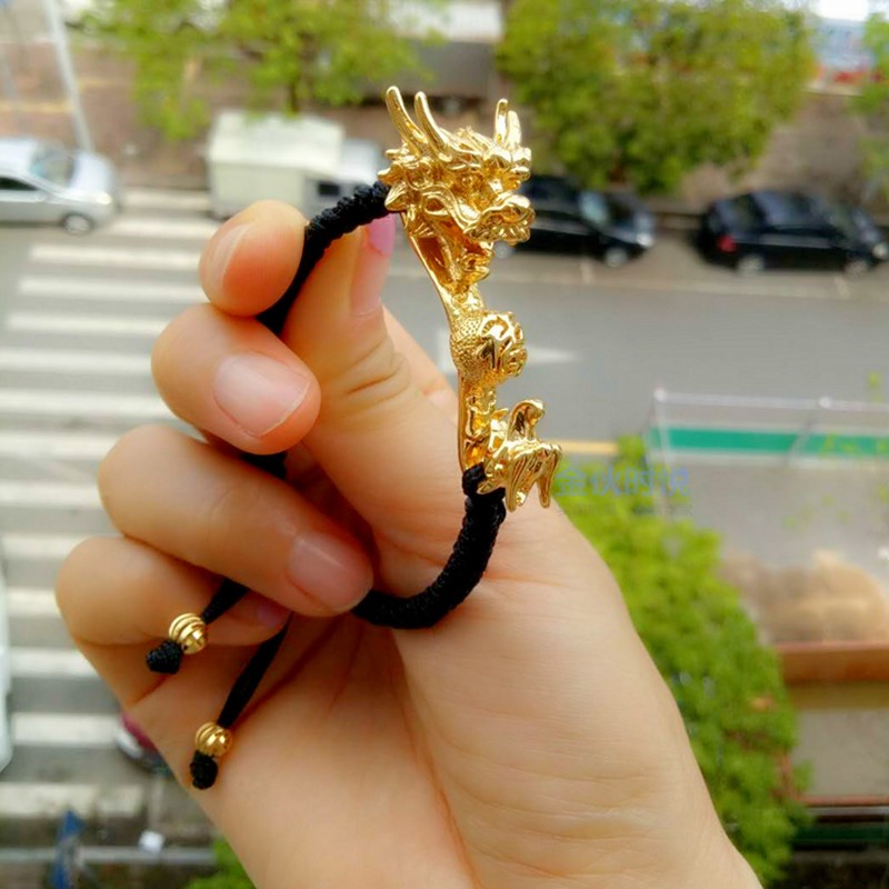Golden Big Handle Weaving Men's Handle Dragon Dragon Pearl Pearl Pearl Dragon Hangyuan Luoyang Sa Tiger