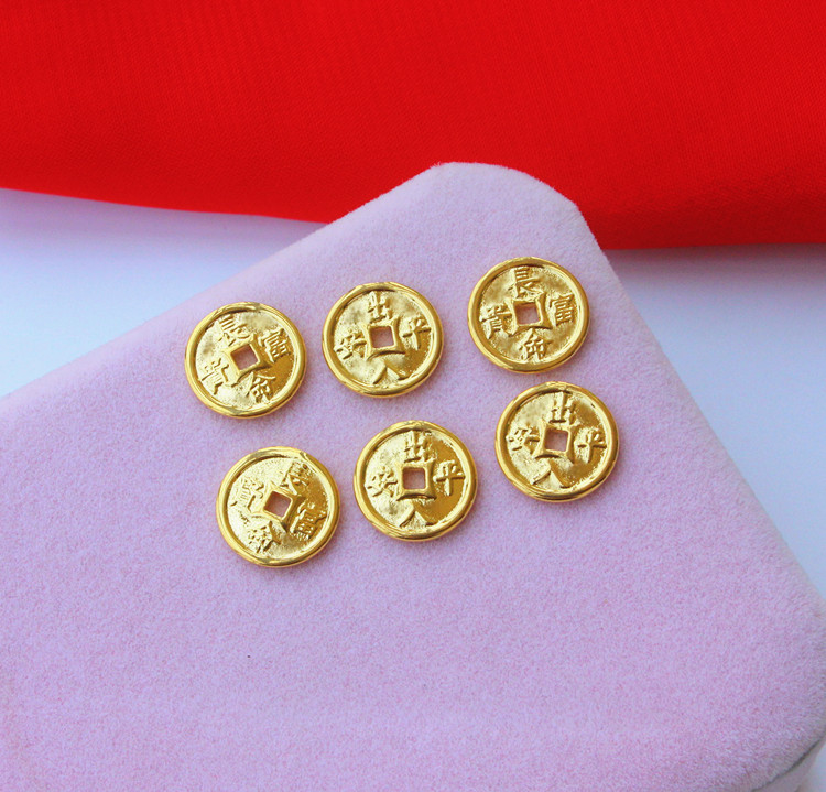Heart-shaped jewelry gold spare parts ingot accessories DIY hand-knitted pendant cat fish sand gold slippers copper coins