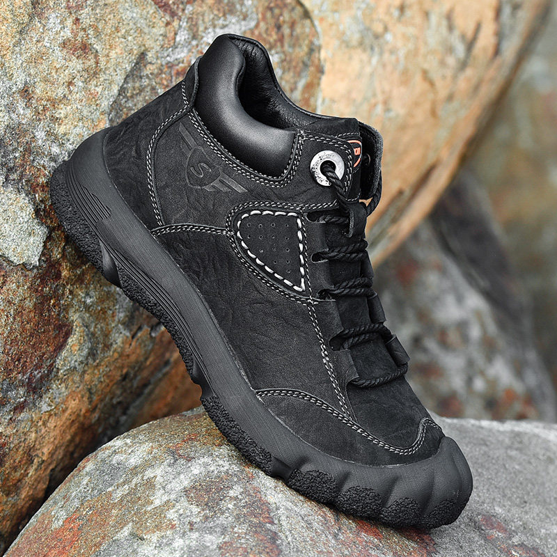 Gip Shield High Silo Genuine Leather Winter Plus Suede Warm Cotton Shoes Men Climbing Shoes Outdoor Non-slip Waterproof Sports Casual