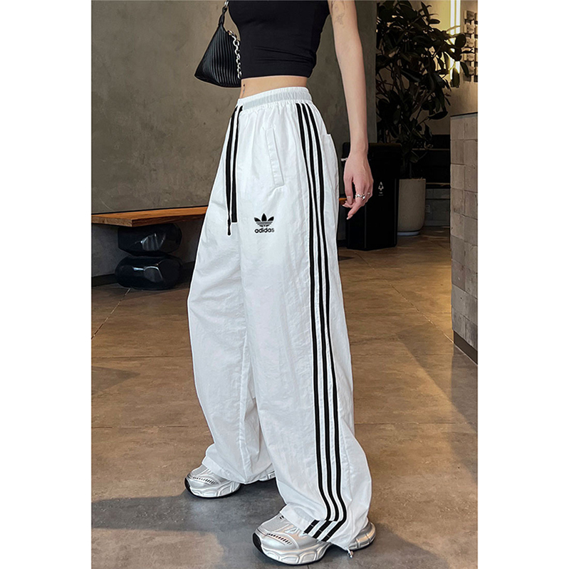 Summer Adidas Women's Loose-Fitting Versatile Three-Stripe Couple Style Casual Sports Pants Men's Thin Version