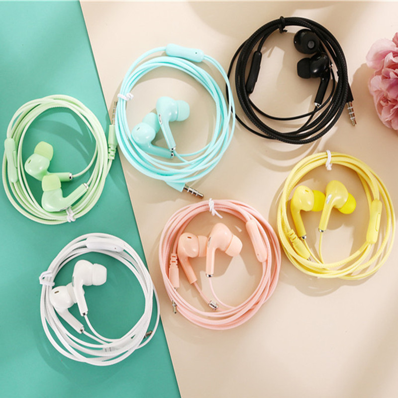 Round Hole Universal Wired Earphones Korean Version Cute Creative Earphones Compatible with Apple, Huawei, Android Candy Color with Microphone Round Hole Universal Wired Earphones Korean Version Cute Creative Earphones Compatible with Apple, Huawei, Android Candy Color with Microphone