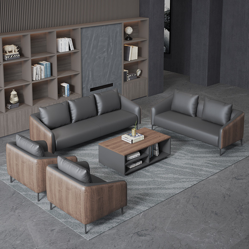 Reception room office sofa coffee table combination set single small office sofa business reception area three people