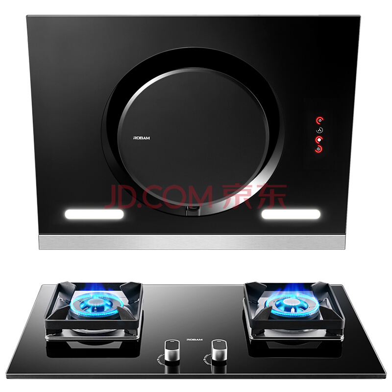 Boss (Robam)-free touch side suction range hood gas stove set 26A5S 56B0