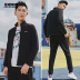 Li Ning phù hợp với thể thao nam mùa xuân và mùa thu áo len Áo quần quần chạy bộ thể thao hai mảnh giải trí 697 - Thể thao sau quần đùi thể thao Thể thao sau