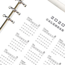 A5A6 loose-leaf 2020 Calendar Calendar Calendar Calendar divider pp transparent frosted standard 6-hole thick 60 Silk