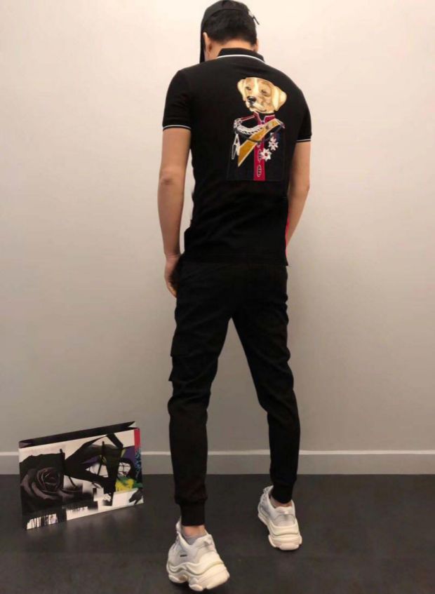 Mùa hè 2019 mới thêu công tước chó đầu công tước nam Anh đánh bóng áo thun cotton ngắn tay áo sơ mi POLO Paul áo nam