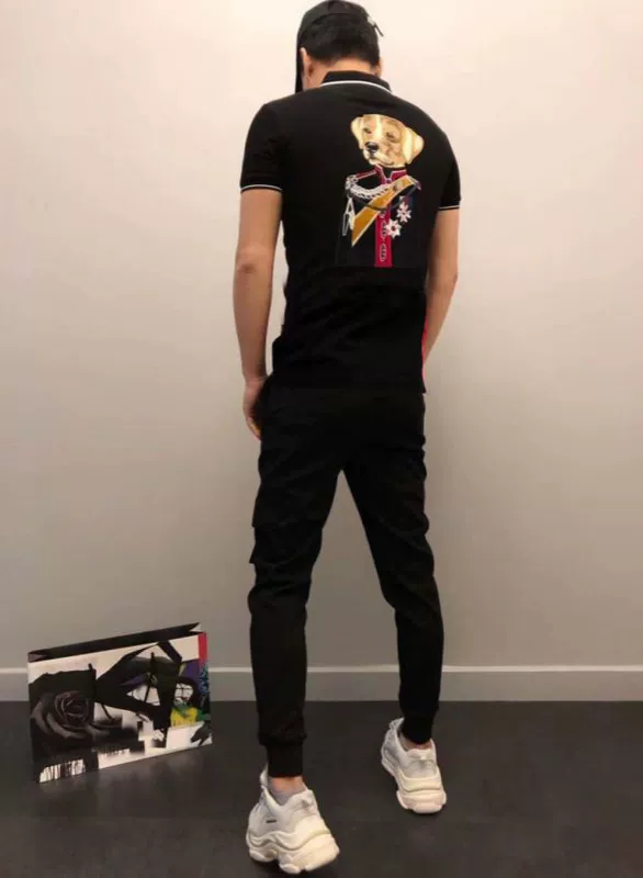 Mùa hè 2019 mới thêu công tước chó đầu công tước nam Anh đánh bóng áo thun cotton ngắn tay áo sơ mi POLO Paul