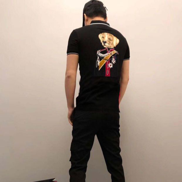 Mùa hè 2019 mới thêu công tước chó đầu công tước nam Anh đánh bóng áo thun cotton ngắn tay áo sơ mi POLO Paul áo nam