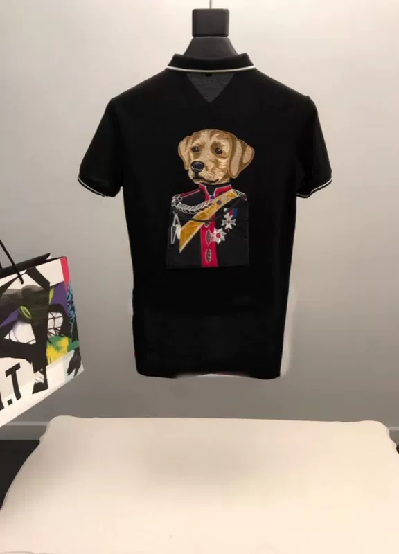 Mùa hè 2019 mới thêu công tước chó đầu công tước nam Anh đánh bóng áo thun cotton ngắn tay áo sơ mi POLO Paul