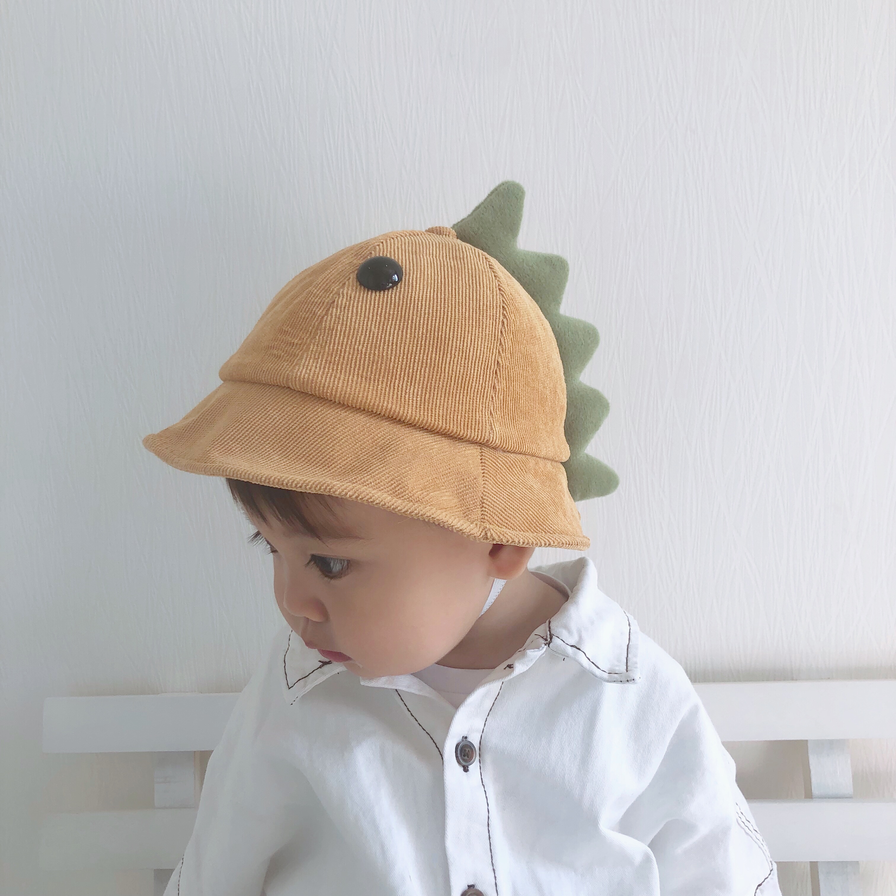 Baby Hat Spring Autumn Day Cute Basin Hat Boy Cartoon Dinosaur Fisherman Hat Children's Net Red Cute Hat Girl Shade