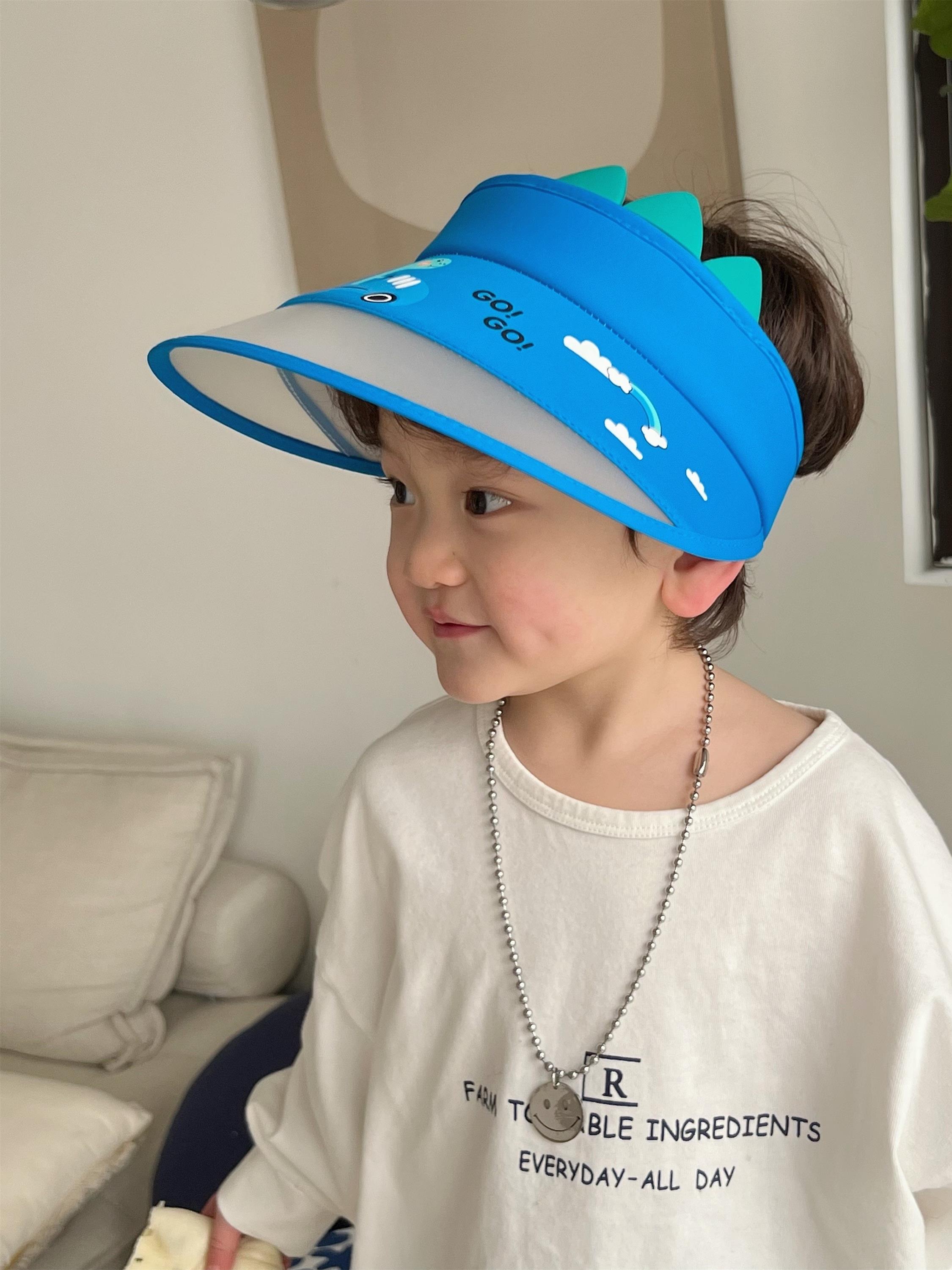 Summer baby empty top hat breathable topless sunscreen children's sun hat thin section big eaves boy sun visor little girl