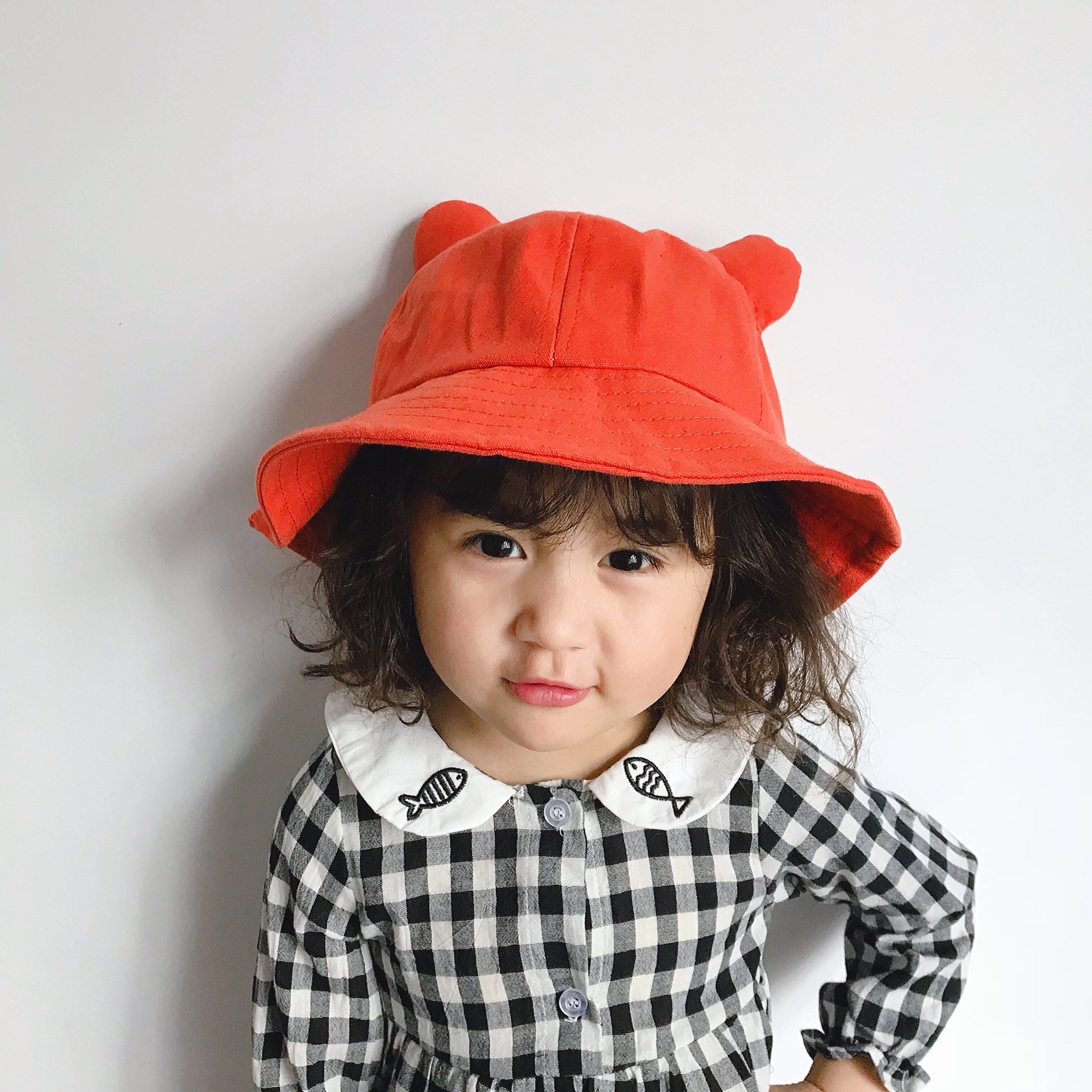 Spring new fisherman hat children's sunshade hat girl baby cute hat boy cartoon anti-sun sun hat thin