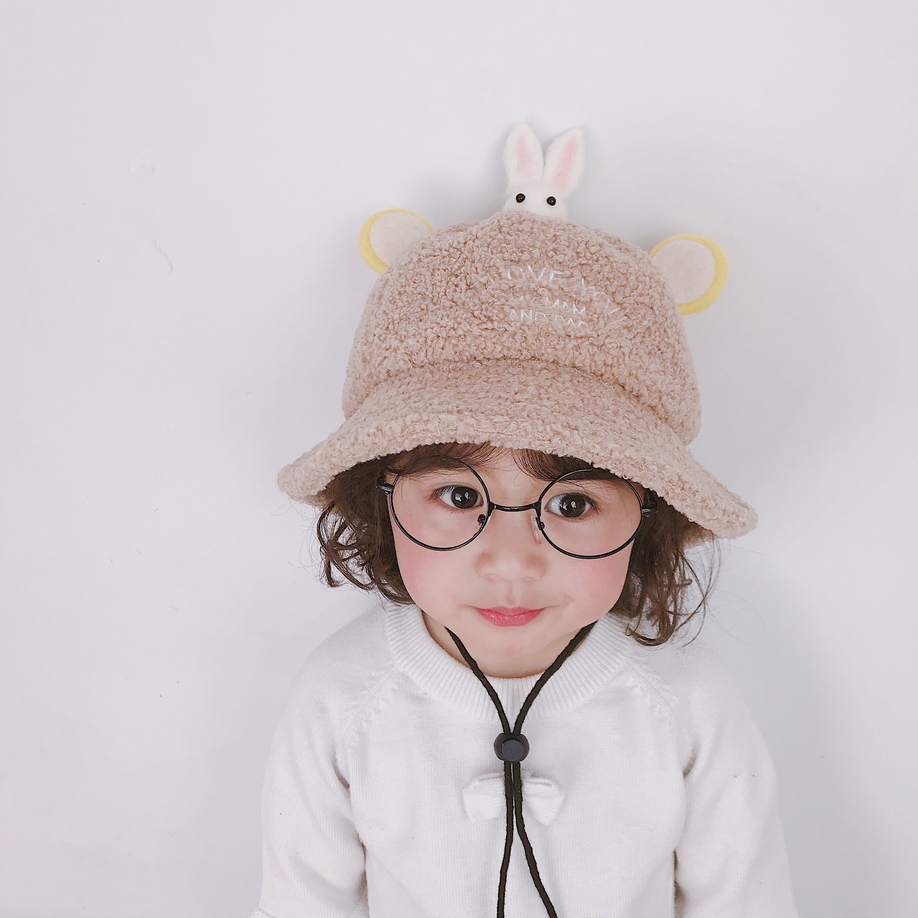 Baby Fisherman Hat Winter Child Warm Hat Girl Cute Princess Cap Windproof Boy Lamb Hair Pelvic Hat Thickened