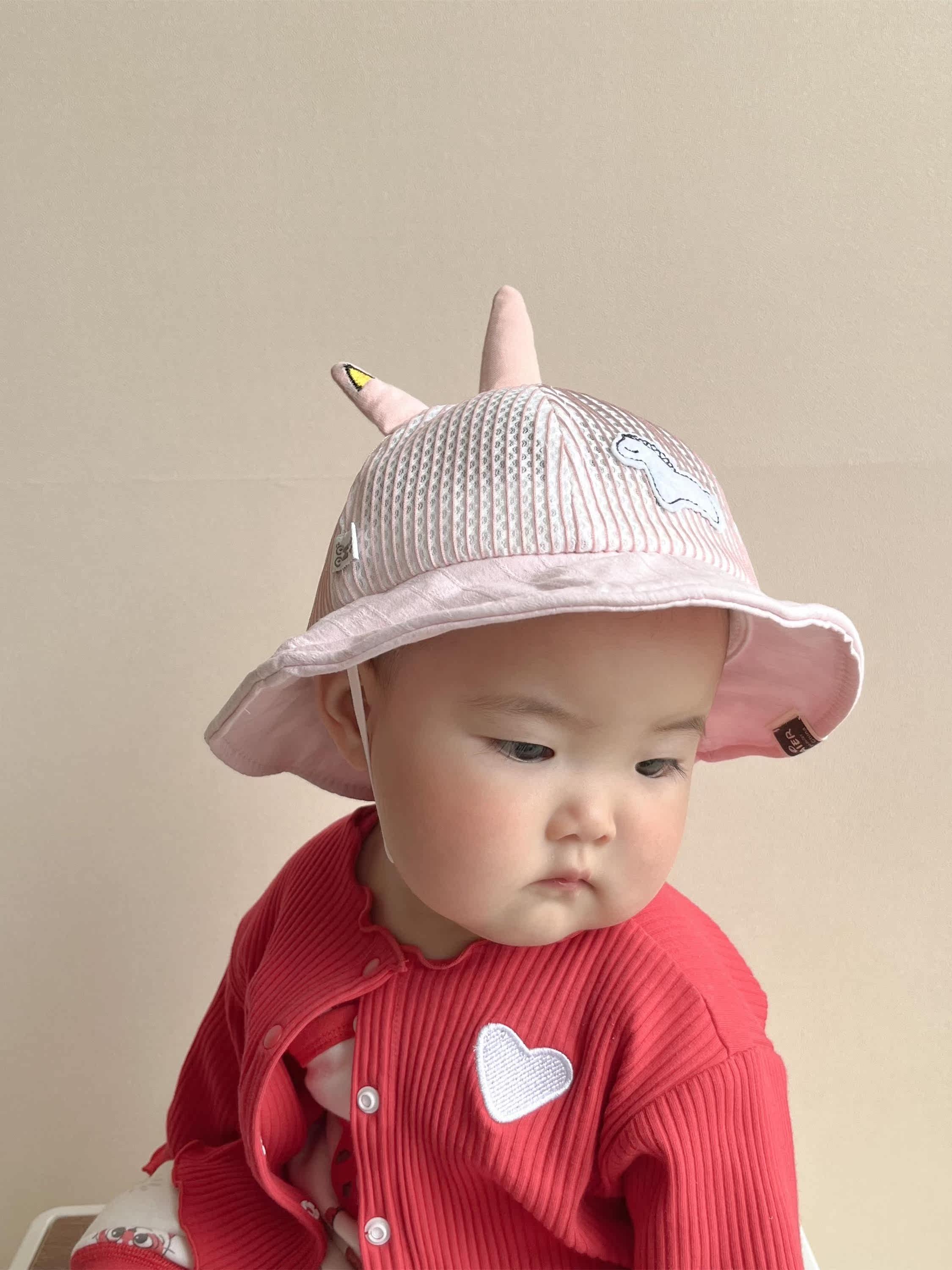 Baby hat summer toddler basin hat mesh thin section sun hat cute cartoon men and women baby fisherman hat sun protection