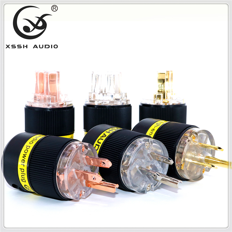 Accoruring HIFI audio accessories of copper American national standard European standard eight - word fever power cord plug ends
