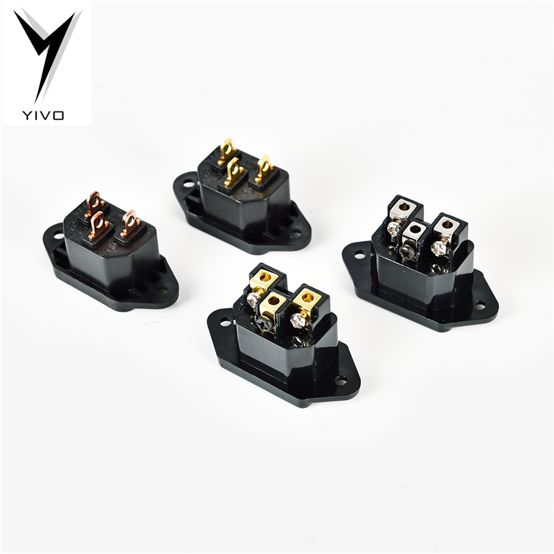 Fever Guhe 4N Frozen Pure Copper Plating Gul Tail Seat Power Amplifier Audio AC Power Socket REC Power Seat Tail Seat