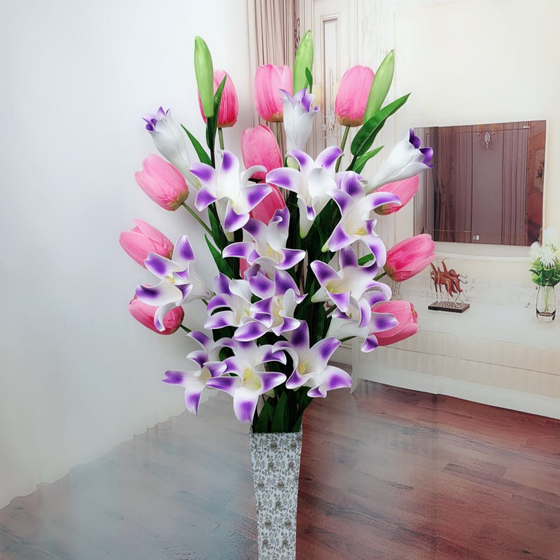 Cao cấp ren lớn vòng eo lớn hạ cánh cao phòng khách hạ cánh hoa giả bình hoa mây mới sản phẩm đặc biệt cung cấp - Vase / Bồn hoa & Kệ chậu nhựa trồng lan
