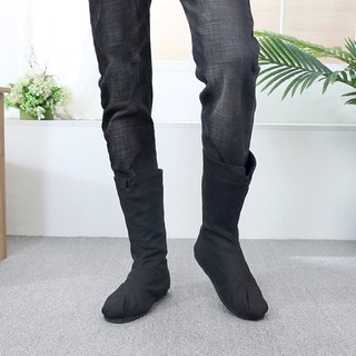 北京布鞋男皂靴手工千层底加绒冬保暖中国风棉靴古风拉链单靴僧鞋