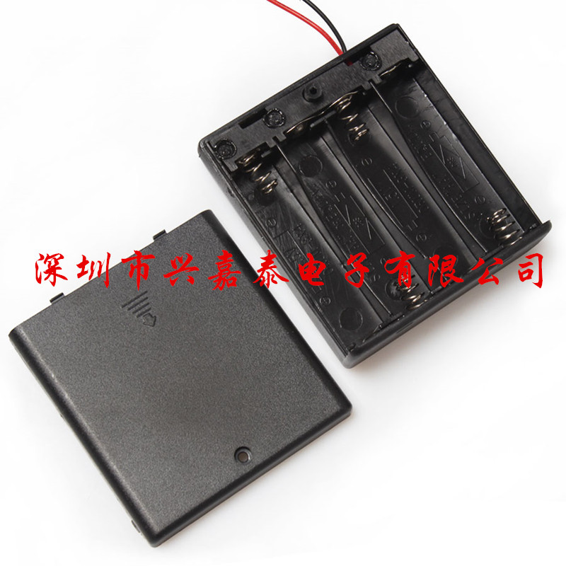 No. 5 4 battery box with wire cover switch four battery seat 4AA 6V battery tank