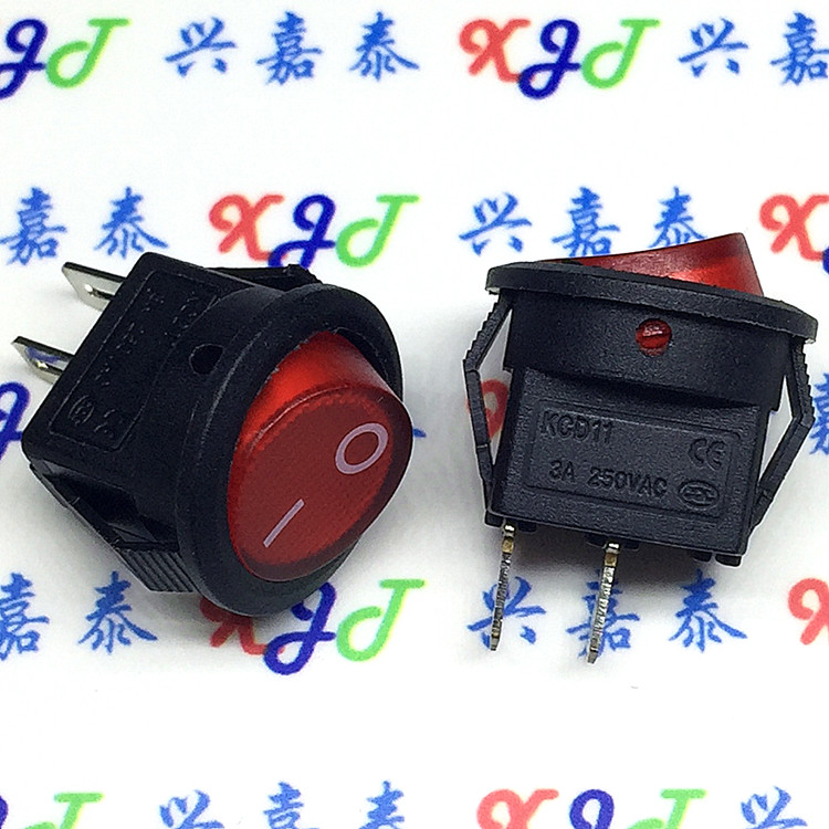 Small round curling switch Red 2 foot 2 leg warp switch 3A 250V 6A 125V plastic switch