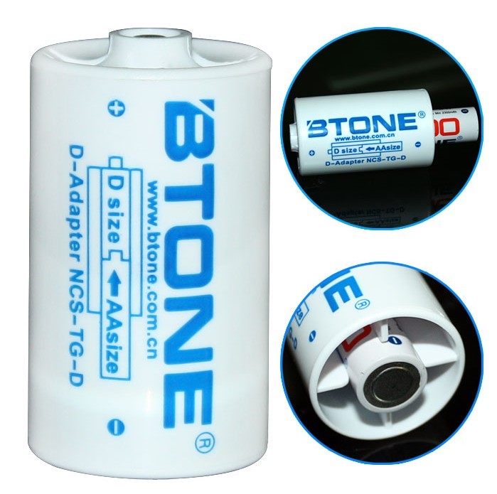 No. 5 to No. 1 large battery converter adapter tube AA to D type Bite source BTONE