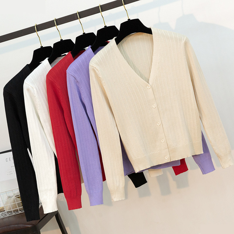 Autumn Clothing Women 2018 New Knitted Jacket Woman Short SILK LIGHT COTTON SMALL CARDIOVERT HITCH A SHAWL SPRING LONG SLEEVE SWEATER