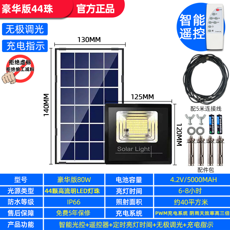 豪华版80W【44珠】-遥控 +光控+定时+调光