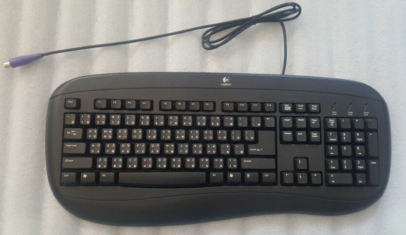 New Logitech wired keyboard PS2 round Port wired keyboard strong wind hand wired keyboard limited edition special
