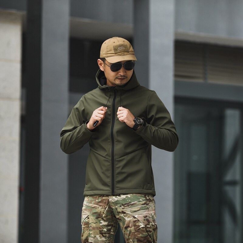 Spring and autumn Outdoor Lianhood jacket thin suede casual male style City overalls jacket windproof and waterproof commuter blouse