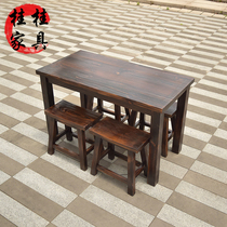 Small Eating Shop Solid Wood Dining Table Matching Bench hot pot stool Bench Dollar stool Bench Noodle Gallery Table Stool Hotel Wooden Stool