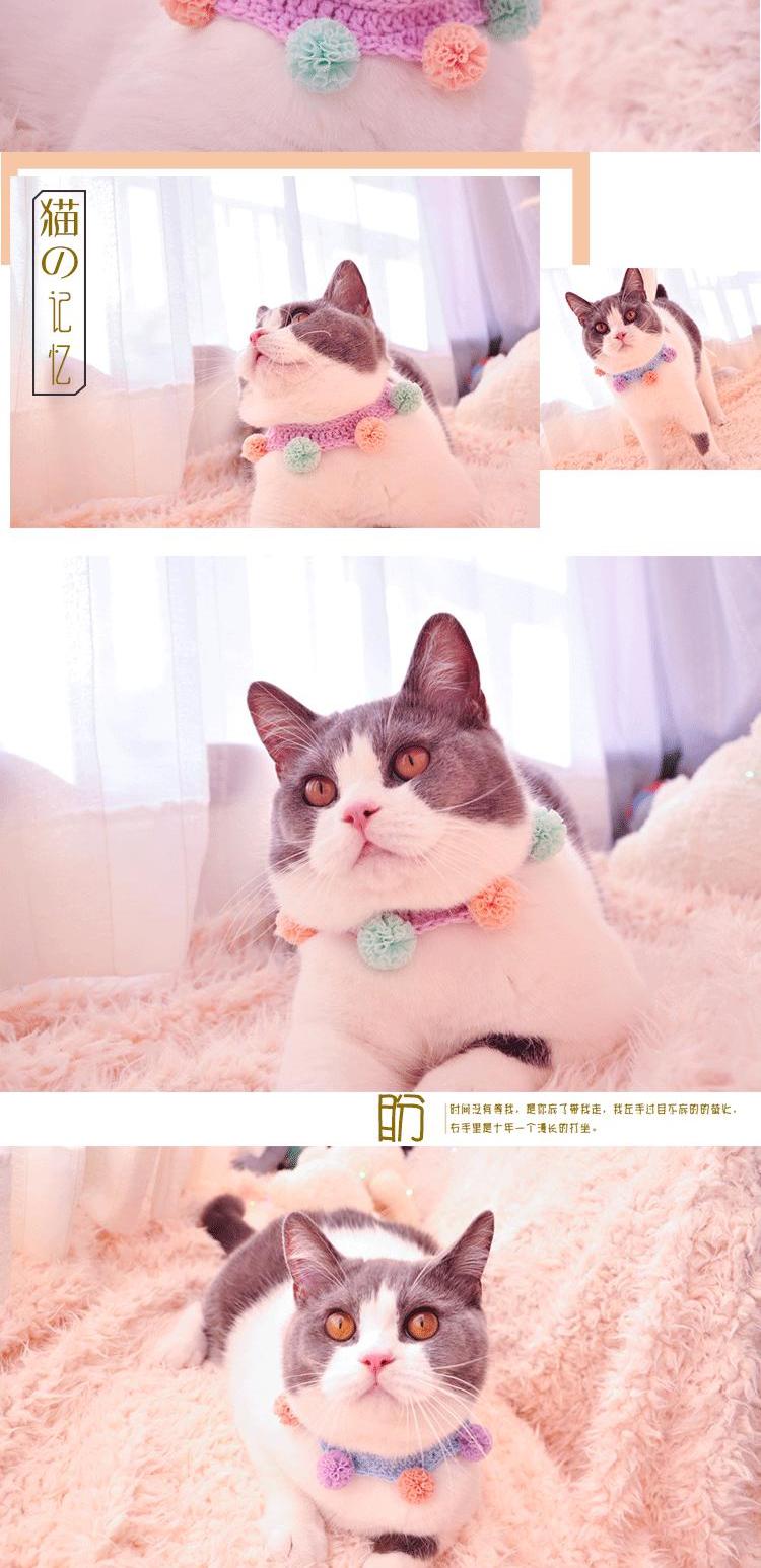 Pet cổ chó mới thỏ thỏ bib bib dễ thương len thủ công dệt Teddy ảnh trang sức - Cat / Dog hàng ngày Neccessities Dụng cụ ăn uống Chó mèo