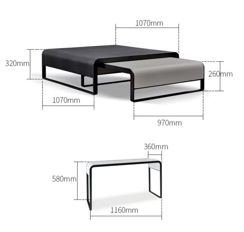 Bàn cà phê Bắc Âu Phòng khách tối giản hiện đại Thiết kế nội thất sắt rèn khung thép carbon vuông Không khí công nghiệp Bàn cà phê - Bàn trà mẫu bàn trà đẹp