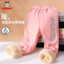 Babu Bean Girl Thickened Cotton Pants One Past Winter 12 Year Old Girl Latest Foreign Gas 100 Hitch Child Plus Suede Pants